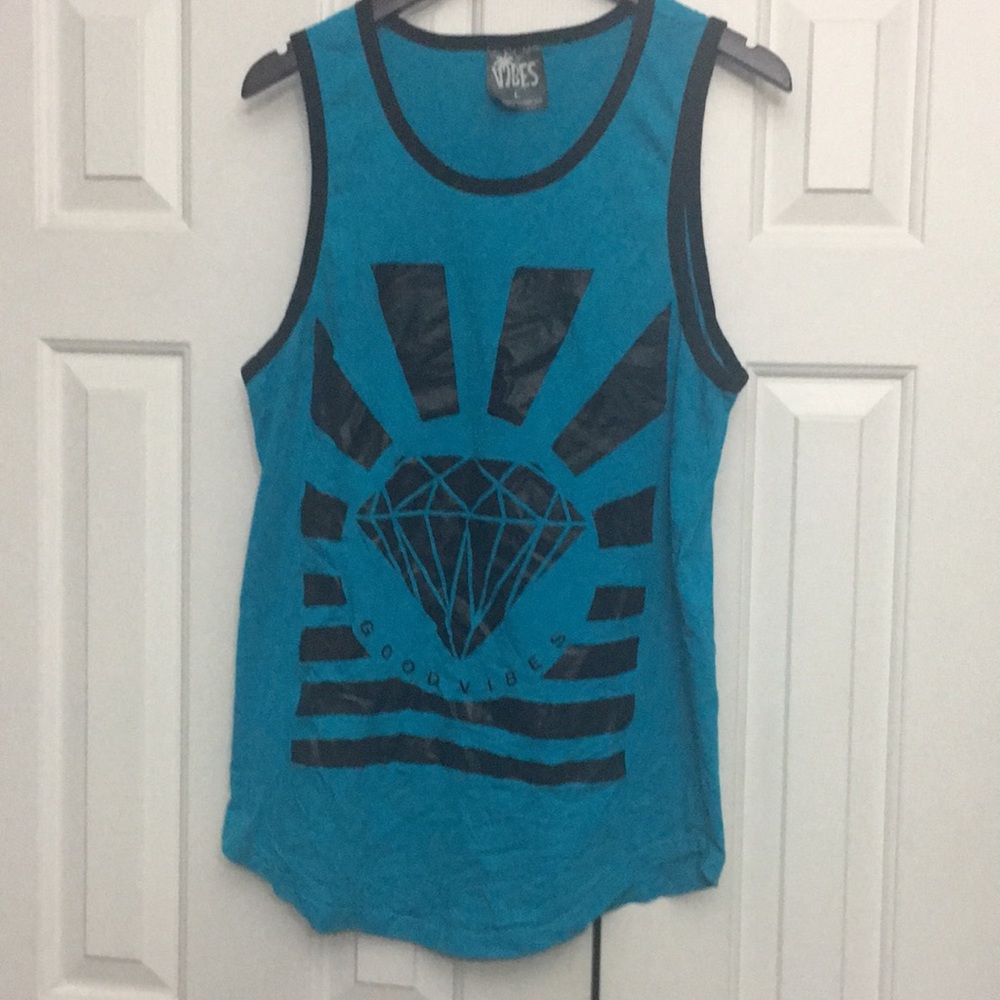 🇺🇸Good Vibes Blue & Black tank